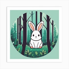 Rabbit In The Forest 78 Art Print