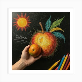 Orange And A Sun Art Print