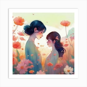 Mother And Daughter 1 Art Print
