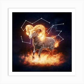 Zodiac Ram 24 Art Print