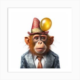 Monkey In A Suit 2 Art Print