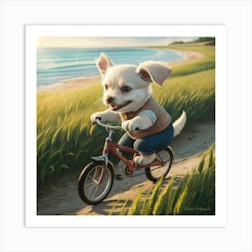 An Adorable Illustration Of puppy A White Art Print