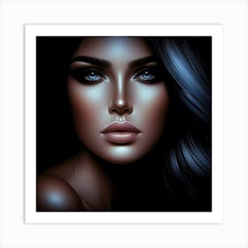 Portrait Of A Beautiful Woman Art Print