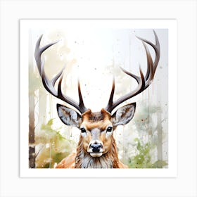 Graceful Watercolor Deer Art Print