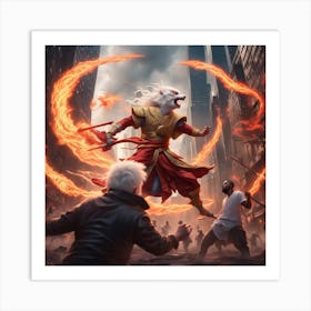 Amaterasu Defends City Art Print