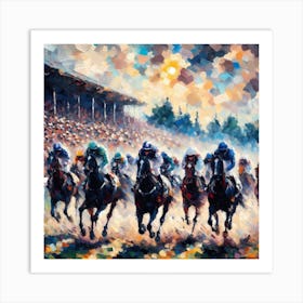 Horses Racing Art Print