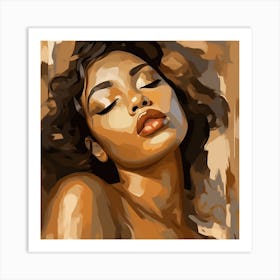 Woman With Eyes Closed 1 Art Print