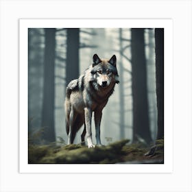 Wolf In The Forest 71 Art Print