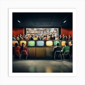 Tv Room Stock Videos & Royalty-Free Footage Art Print