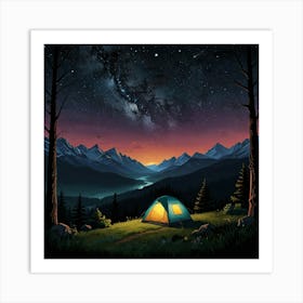 Leonardo Lightning A Night In The Mountains Art 0 Art Print