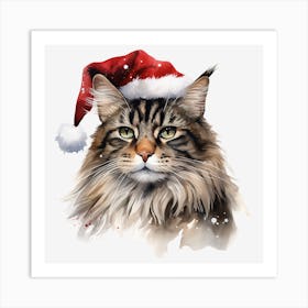 Santa Claus Cat 5 Art Print