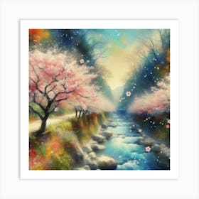 Cherry Blossom Trees In Full Bloom (5) Art Print