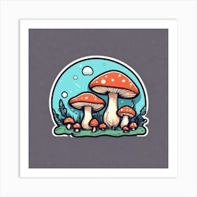 Mushrooms In The Meadow Art Print