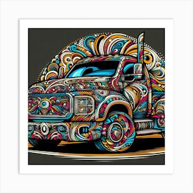 Truck Art Design With Vibrant Colors And Intricate Patterns (1) Art Print