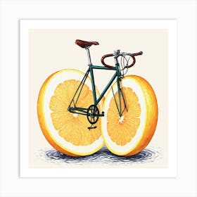 Orange Bicycle 20 Art Print