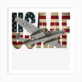 Usaaf North American B 25 Mitchell Us Flag Art Print