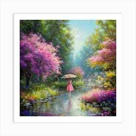 Girl In A Park 1 Art Print