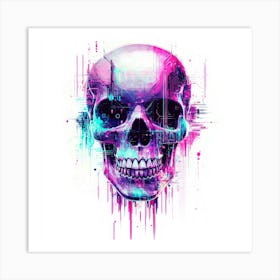 Digital Skull. Generated AI. Wall Art Print Art Print