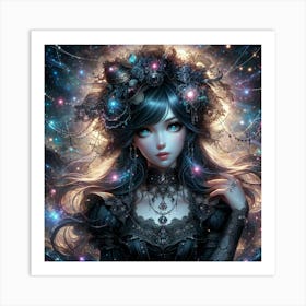 Girl In Space 3 Art Print