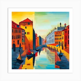 Venise cityscape, Paul Klee art style Art Print