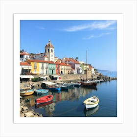 Portuguese Fishing Village Art Print