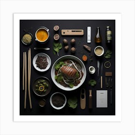 Barbecue Props Knolling Layout (49) Art Print