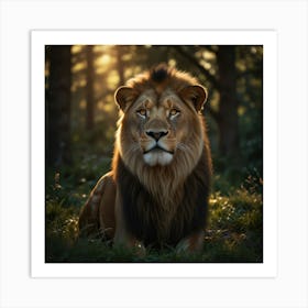 Lion In The Forest 2 Art Print