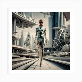 Futuristic Woman Art Print