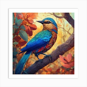 Bird In Autumn 1 Art Print