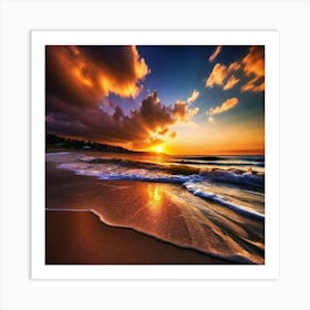 Sunset On The Beach 386 Art Print