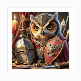 Knight Owl Art Print