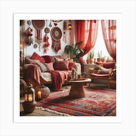 Bohemian Living Room 1 Art Print