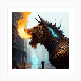 Fire Dragon Art Print