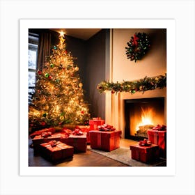 Christmas Tree In The Living Room 6 Art Print