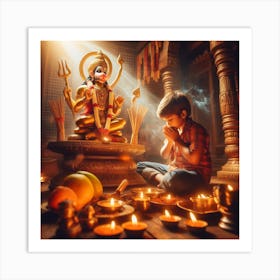 Hindu Lord Hanuman ji Art Print