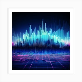 Glitched Soundwave art print 2 Art Print