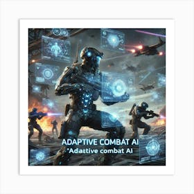 A Sci Fi Scene Illustrating Adaptive Combat Ai, Art Print