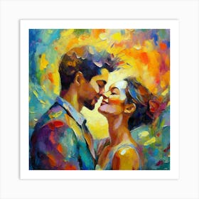 Kissing Couple 5 Art Print