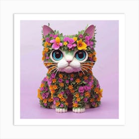 Flower Cat Art Print