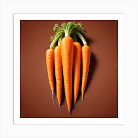 Carrots On Brown Background Art Print