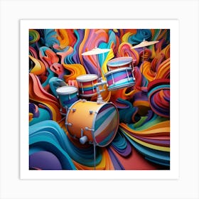Abstract Drums Art Print