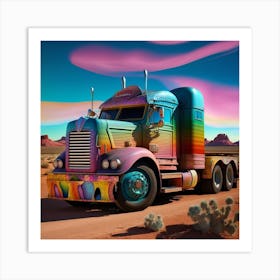 Rainbow Truck 1 Art Print