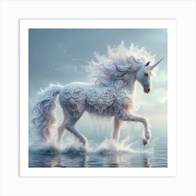 Unicorn In The Water 2 Art Print