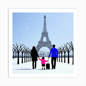 Family In Paris 1 Art Print