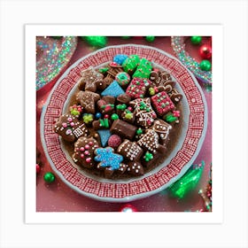 Christmas Cookies On A Plate Art Print