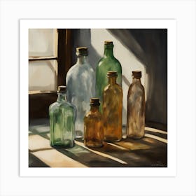 Glass Bottles Art Print