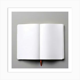 Mock Up Blank Pages Open Book Spread Unmarked Writable Notebook Journal White Clean Min (12) Art Print