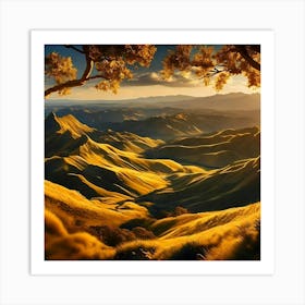 Sunset In The Mountains Art Print