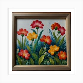 Flowers In A Frame Art Print