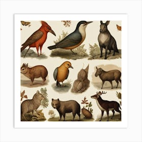 Default Default Vintage Animals For Defferent Seasons Aestethi 2 (2) Art Print